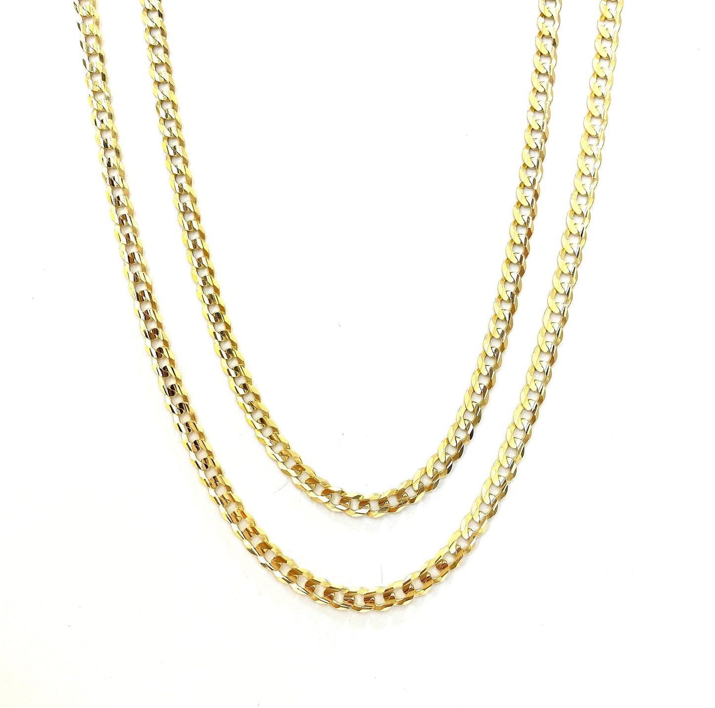 Cadena Cubana Abierta 60cm 14k