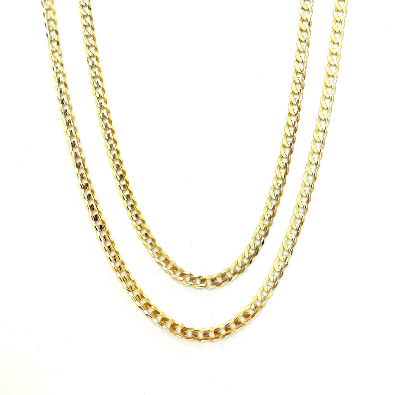 Cadena Cubana Abierta 50cm 14k