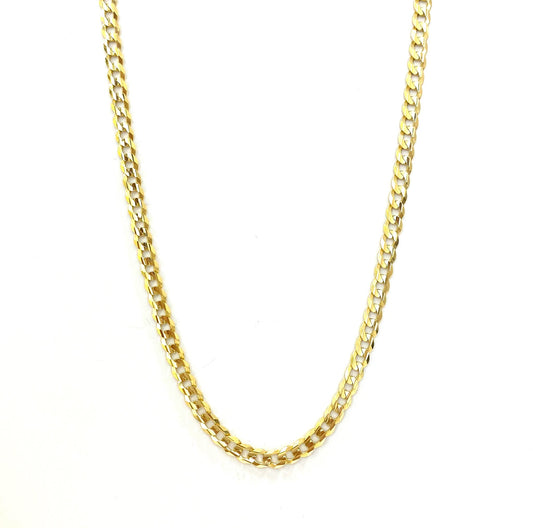 Cadena Cubana Abierta 60cm 14k