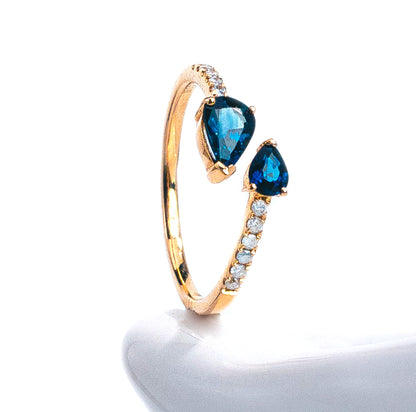 Anillo Zafiro y Diamantes