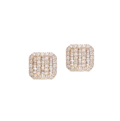 Aretes Cuadrados de Diamantes