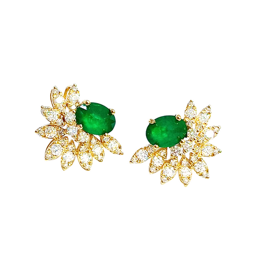 Aretes de Esmeralda y Diamantes