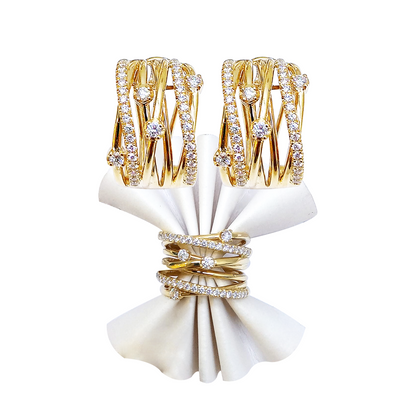 Aretes y Anillo de Diamantes