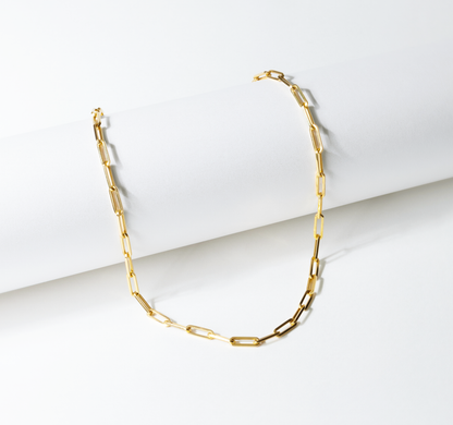 Cadena Paper Clip oro de 14k