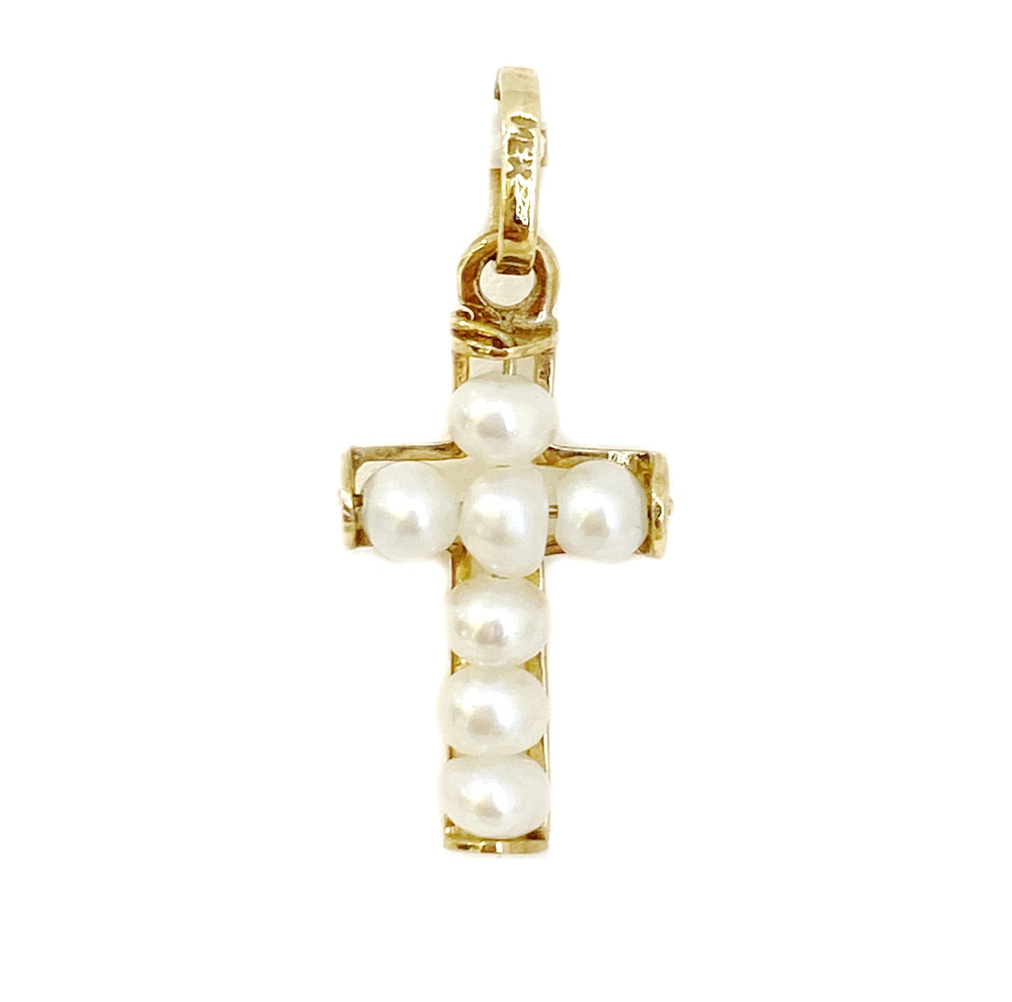 Cruz Perlas 14k