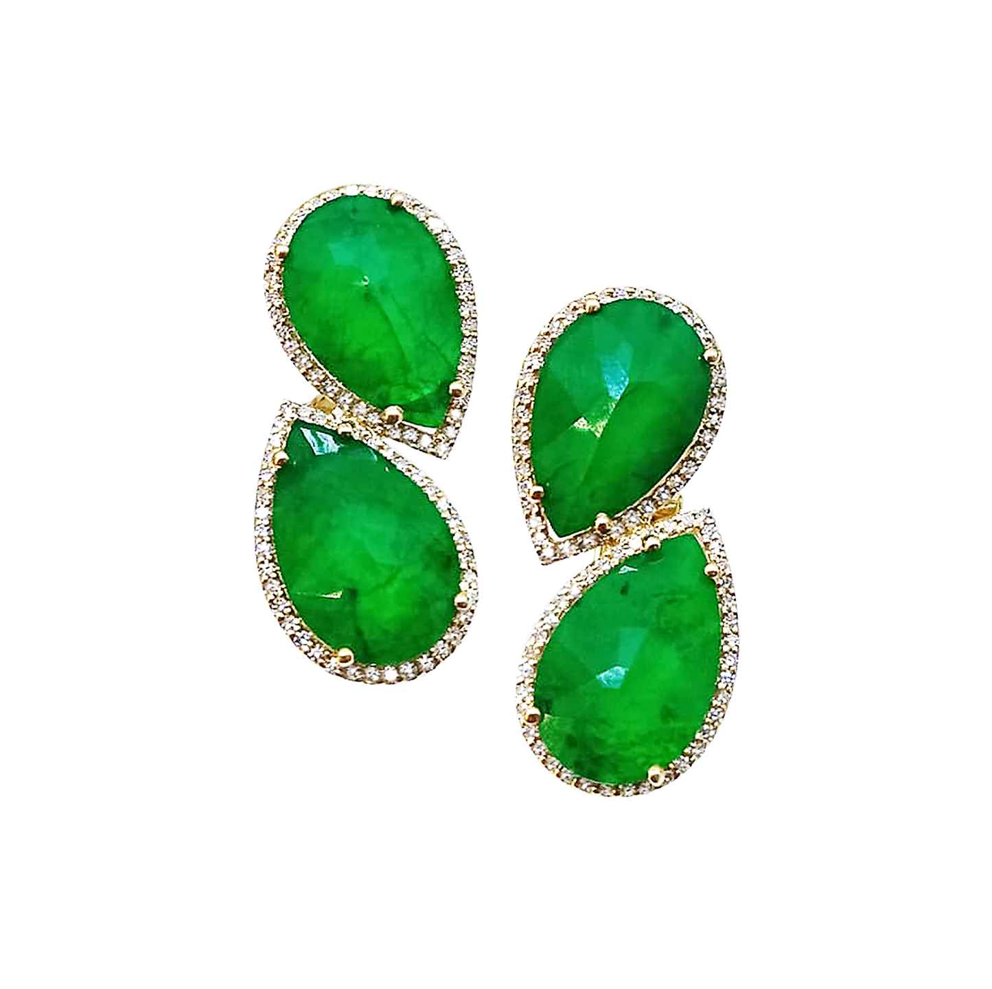 Aretes y Anillo Esmeralda y Diamantes