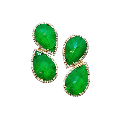 Aretes y Anillo Esmeralda y Diamantes