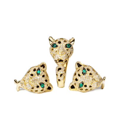 Aretes y Anillo de Pantera